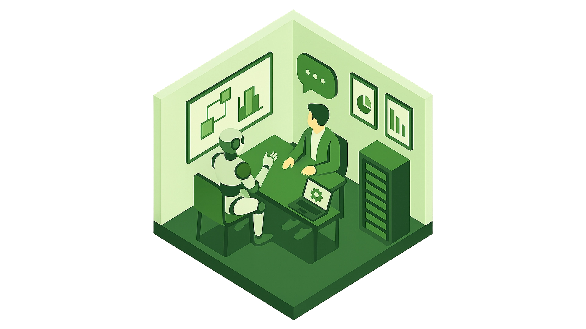 Group of professionals learning about AI systems in a workshop environment, illustrating LEAF's training and enablement services.